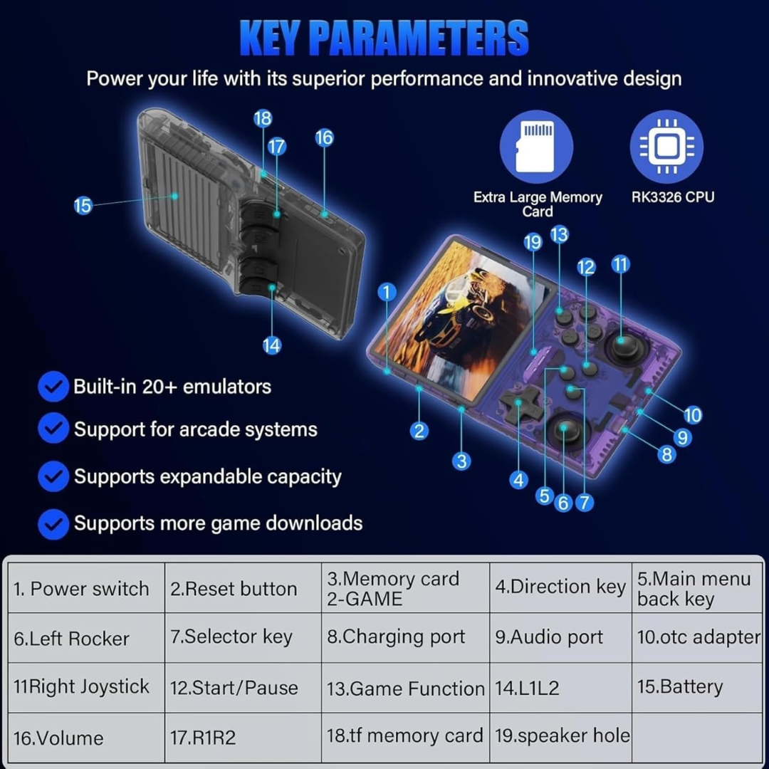 ArcadiaX Retro Pro™ | Consola Portátil con +20.000 Juegos